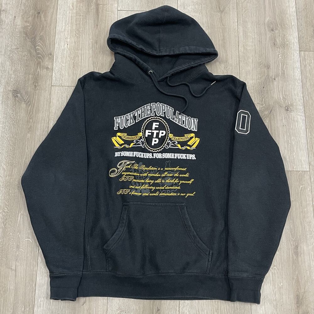 SS24 FTP Souvenir Pullover Black Hoodie Sweater sz Large L SF